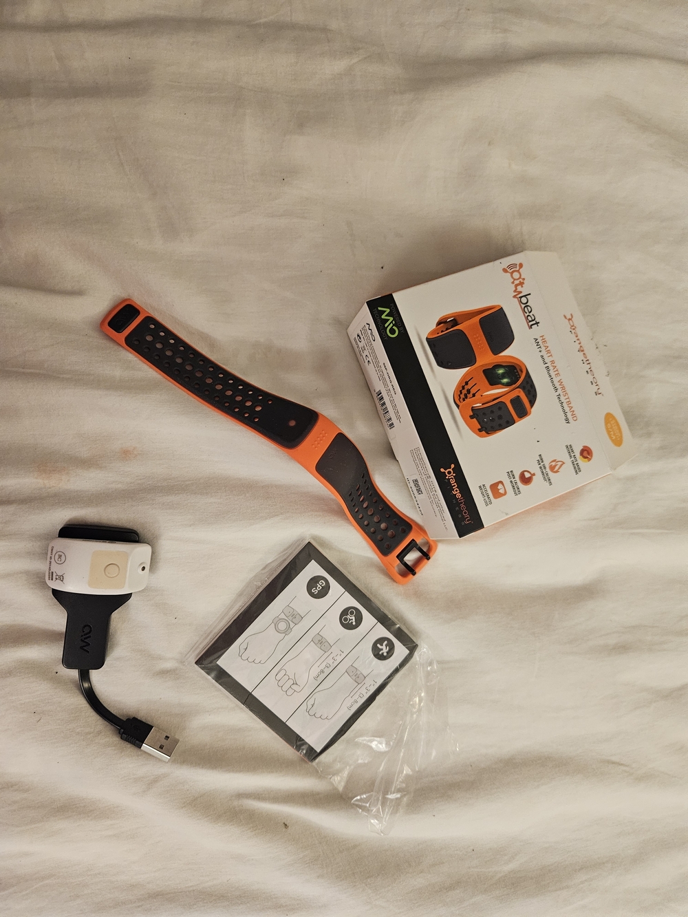 Orangetheory Perforated Silicone Heart Rate Wristband in Orange and Black - Picture 2 of 2